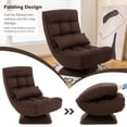 thumbnail image 6 of Costway 360° Swivel Floor Chair 5-Level Adjustable Lazy Chair w/ Massage Pillow Brown, 6 of 10