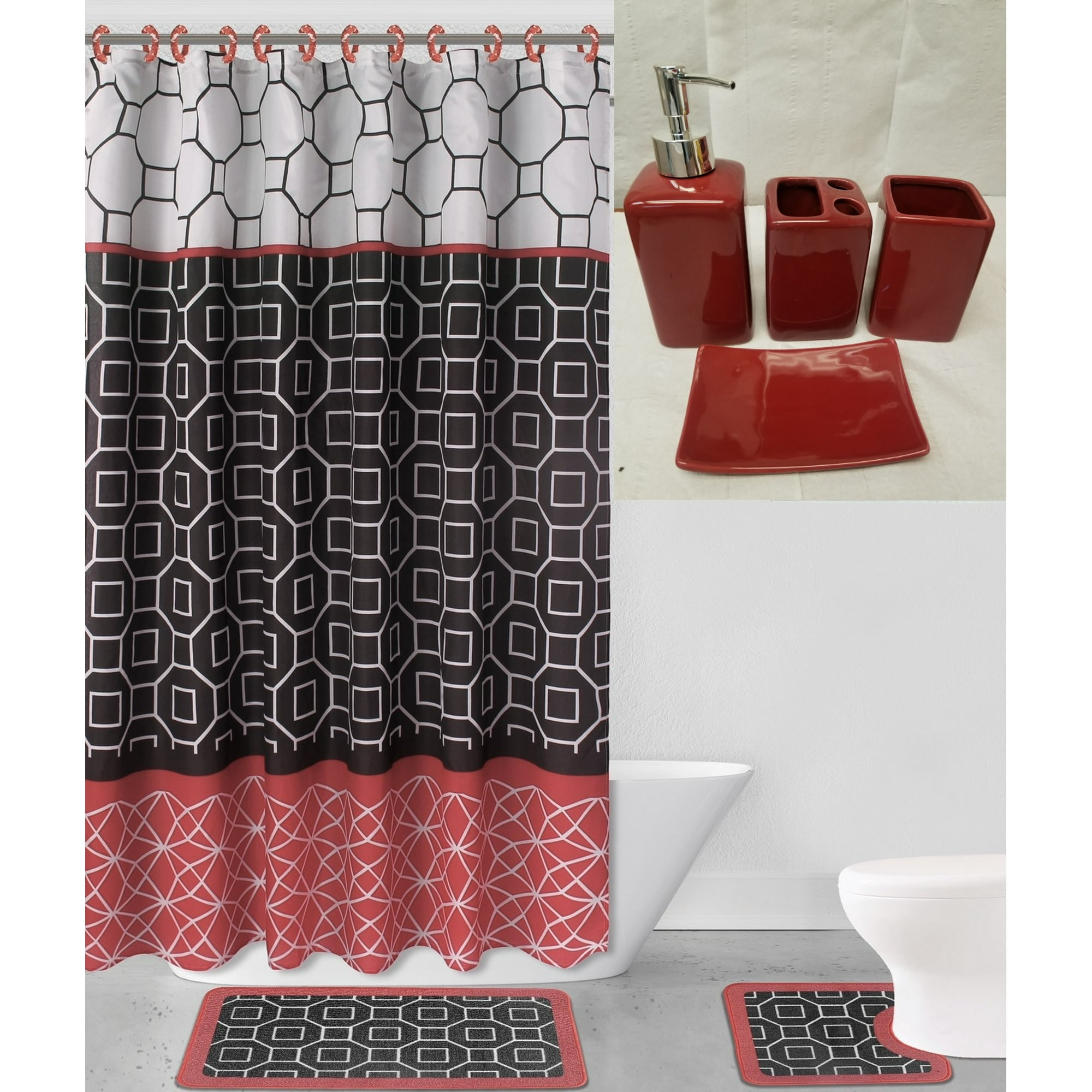 Black And Red Bathroom