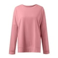 thumbnail image 3 of Vedolay Cute Tops for Women Women's 2023 Fall Fashion 2023 Long Sleeve Pullover Tops Casual Crewneck Sweatshirts,Pink XL, 3 of 4