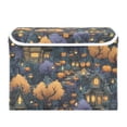 thumbnail image 7 of Yayeee Collapsible Cube Storage Bin with Lid Fabric Closet Decorative Basket with Handles, Halloween Houses Pattern, 7 of 7