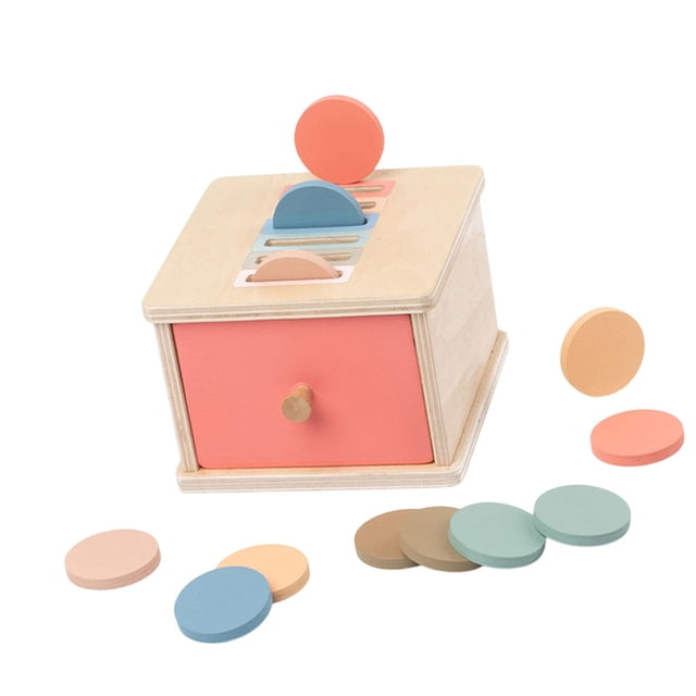 Milaget Object Permanence Box Educational Developmental Toy Wood for Boys Girls Box