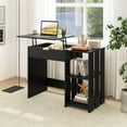 thumbnail image 4 of Costway Lift Top Computer Desk Standing Desk with Hidden Compartments & Storage Shelves, 4 of 9