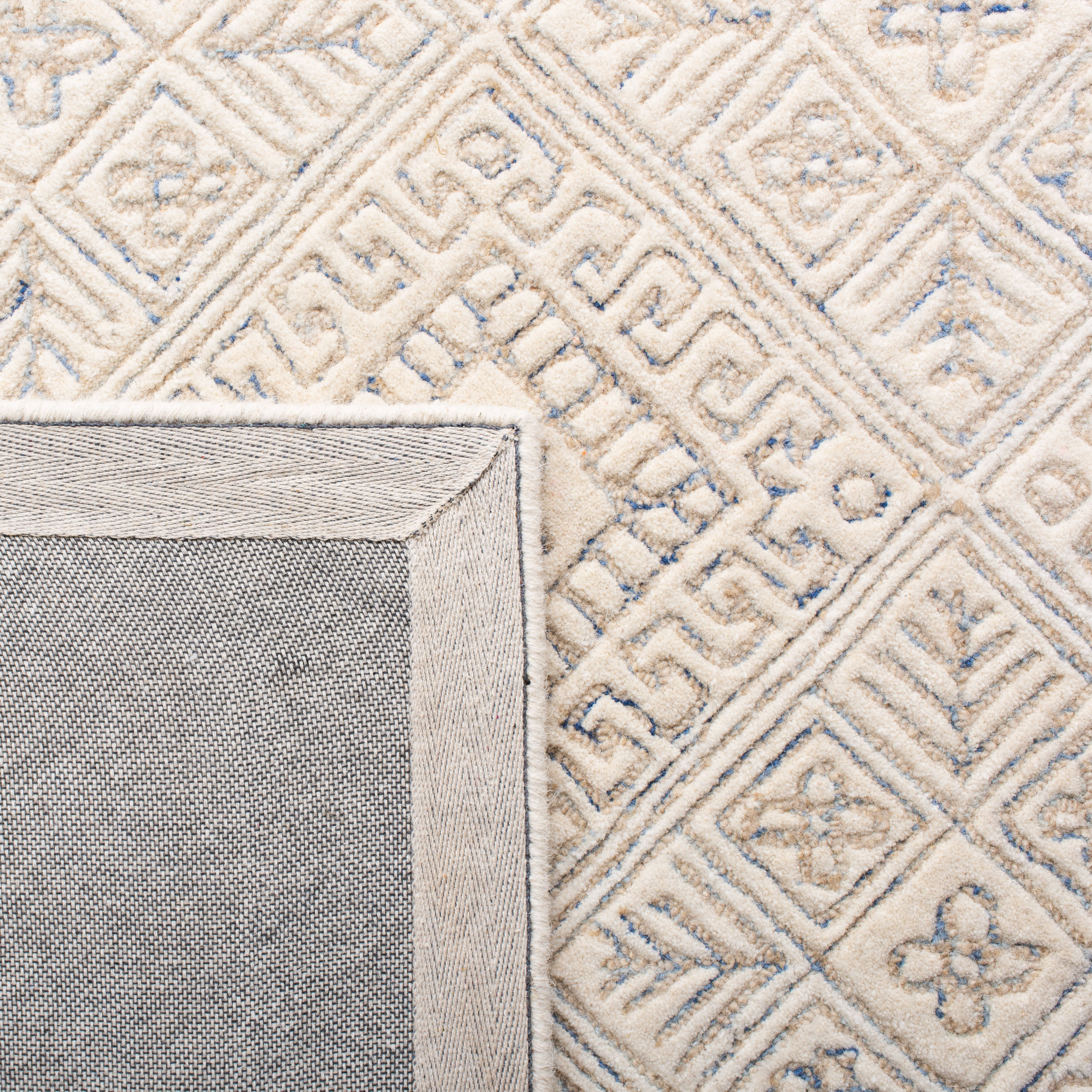 SAFAVIEH Glamour Drummond Geometric Wool Runner Rug, Ivory/Beige, 2'3" x 8'
