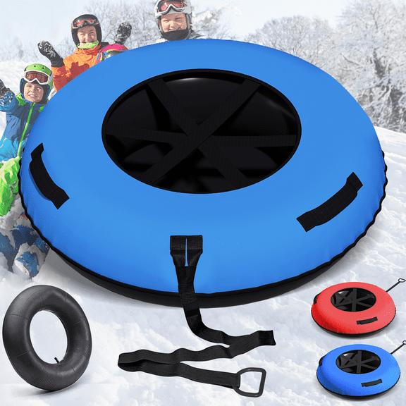 Bezliving 44 in Heavy-Duty Snow Tube & River Tube - Towable Snow Tube for Sledding, Includes 500D Premium Canvas Cover, Ideal Snow Tube for Winter Outdoor Sports, Blue