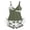 A-Green244, variant on JAJAHO Tankini Swimsuits For Women 2 Piece Set Tummy Control Tropical Print V Neck Bathing Suit High Waist Shorts Bottom Comfy Beachwear