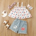 thumbnail image 2 of Mercatoo Baby Girls Boys 4th Of July Outfit Ruffle Sleeveless Tops Shorts Toddler Independence Day Clothes Set, 2 of 8
