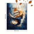 thumbnail image 3 of Qisvanset 12x16 Inch Whale Pirate Ship Canvas Wall Art, Nautical Watercolor Art Ready To Hang Nursery Wall Decor, 3 of 8