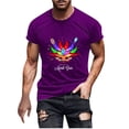 thumbnail image 2 of Qertyioot Chemise Hawaïenne Homme Été Col Rond Imprimé Carnaval Manches Courtes Décontractées, 2 of 3
