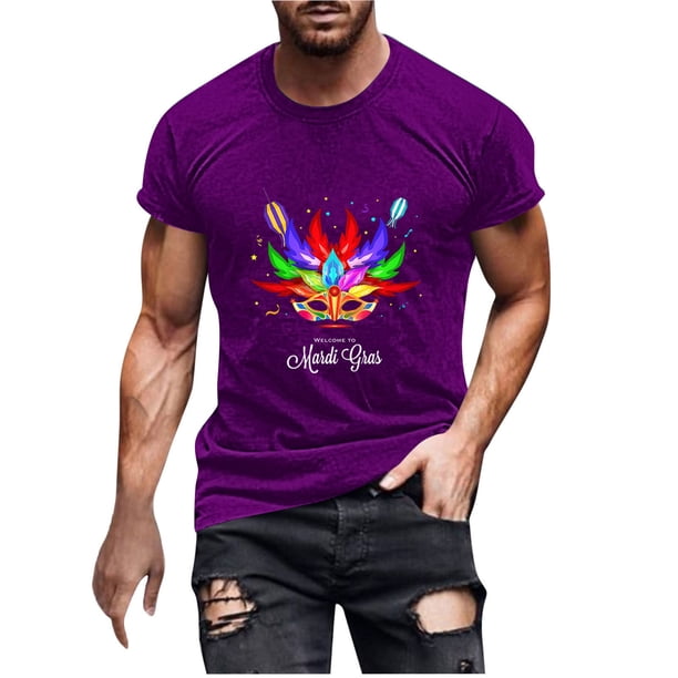 Camisa de Manga Larga Del Cuello Redondo Del Verano Del Carnaval Impresa de los Hombres, Suéter de Moda de Poliéster para el Uso Casual, Diario Y de Invierno