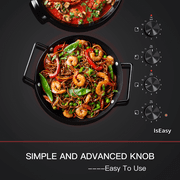 IsEasy Ceramic Cooktop with Knob, 30 4 Burners Electric Stove, 220-240V 6700W