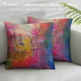 thumbnail image 3 of Art Abstract Throw Pillow Case Cushion Covers Bright Fuchsia, Magenta, Pink, Red, Yellow, Green and Blue Cotton Linen for Couch Bed Sofa Car Waist, 3 of 5