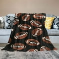 thumbnail image 2 of BCIIG Football Blanket Gifts for Women Adult Soft Warm Lightweight Cozy Cool Sport Brown and Black Throw Blankets for Living Room Bedding Couch Decor 50x60in All Seasons 60x80in, 2 of 6