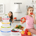 thumbnail image 3 of Ecoberi Collapsible Multicolor Silicone Microwave Safe Food Storage Containers, 4-Count, 3 of 8