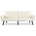 thumbnail image 2 of Costway Canapé Futon Lit Canapé Convertible Matelas Premium Lin Rembourrage Beige, 2 of 9