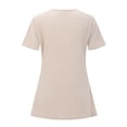 thumbnail image 4 of Women's Summer Fashion Short Sleeve V-Neck Ribbed Solid Casual T-Shirt with Mesh Panel, 4 of 4