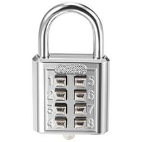 Unique Bargains 8-Digit Combination Padlock Push Button Locks for Locker Furniture Silver Tone