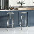 thumbnail image 2 of Brage Living Atlas  Bar Stools Set of 2, Adjustable Swivel Four Legged Round Metal Barstools, Backless Counter Height Bar Chairs for Kitchen Dining (Chrome), 2 of 19