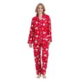 thumbnail image 5 of Amaxer Womens Cotton Cozy Flannel Pajama Set - Long Sleeve Button-Up Top with Elastic Waist Pants, Warm & Soft Sleepwear, 5 of 6