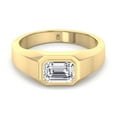thumbnail image 2 of Zuma - Bezel Set Unisex East To West Emerald Cut Moissanite Lab - Diamond Engagement Ring, 2 of 4