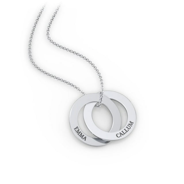 Engravable Interlocking Double Ring Pendant