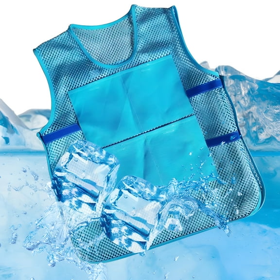 TELOLY Cooling Vest for Men Women - Summer Cooling Vest with 8Pcs Ice Packs, Breathable Mesh for Hot Weather, Work, Sports, Outdoor Activities