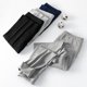 thumbnail image 4 of Pantalones de algodón de cuello alto ajustados y cálidos de un solo color para hombre, pantalones de protección de cintura para otoño e invierno, 4 of 5