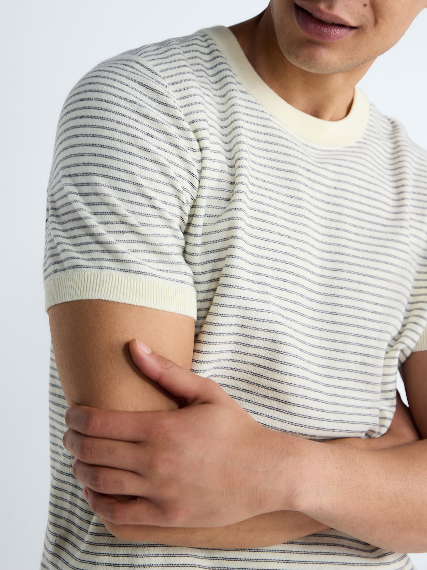 Free Assembly Men's Sweater Tee with Short Sleeves, Sizes S-3XL