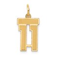thumbnail image 1 of 14k Or Jaune Petit Numéro 11 Collier Pendentif Pendentif Breloques, 1 of 5