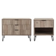thumbnail image 1 of Pemberly Row Commode Standard à 3 Tiroirs en 2 Pcs et Table de Nuit 1.0 en Gris Pâle, 1 of 20