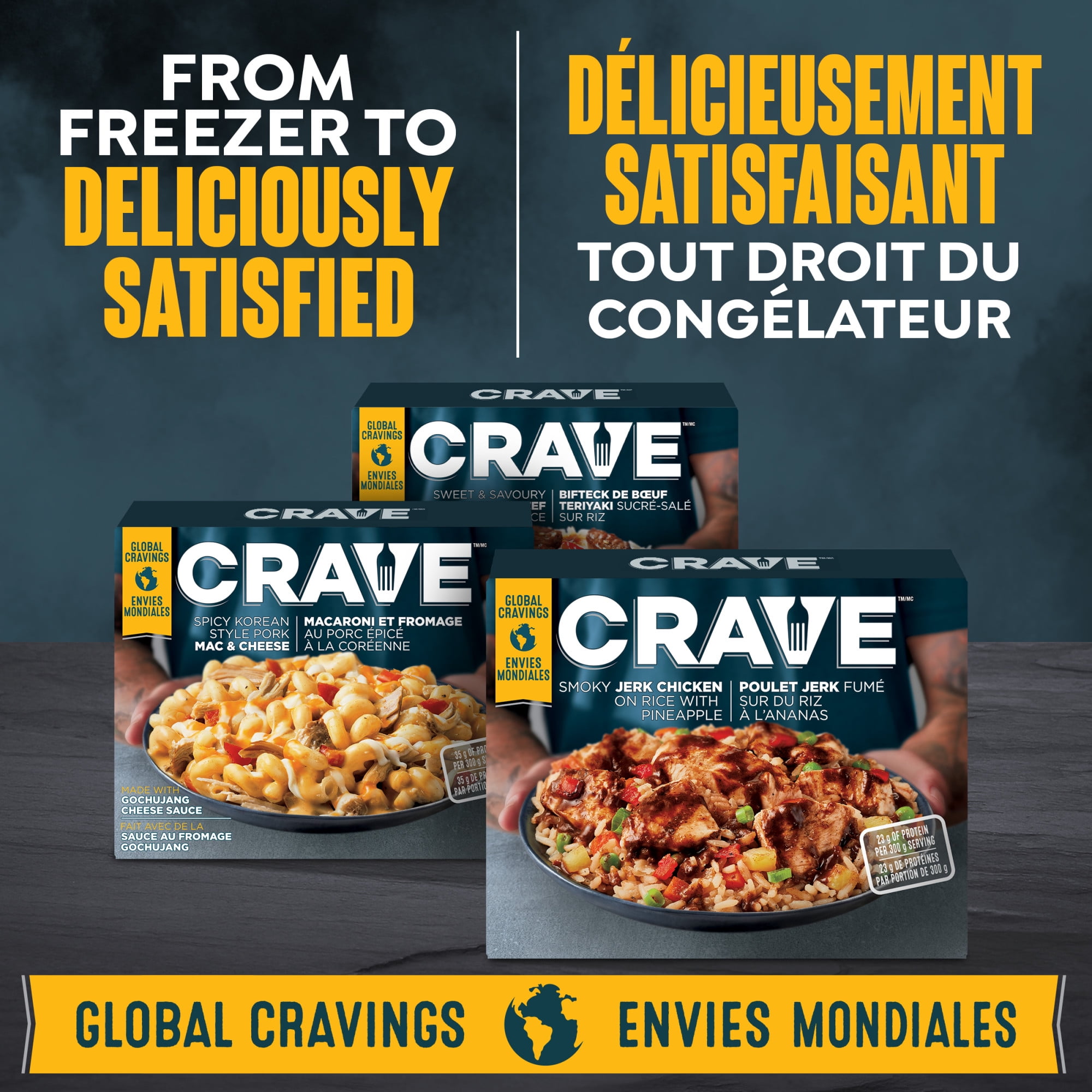 CRAVE Smoky Jerk Chicken on Rice with Pineapple Frozen Meal, 300 G Box, CRAVE Smoky Jerk Chicken on Rice with Pineapple Frozen Meal, 300 g Box