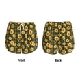 thumbnail image 3 of Pofeuu Black Ink Green Plaid Sunflower Print Women's Athletic Shorts Running Workout Shorts Tummy Control Quick Dry Gym Shorts with Pockets Double layer sports shorts-Small, 3 of 7