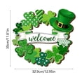 thumbnail image 3 of St. Patrick's Day Decoration Shamrock Door Wreath for Front Door Sign Wall Signs Shamrock Clover Spring Decor Irish Sign Welcome Hanging for Home Decor Party Outdoor Indoor Wooden 12 inch, 3 of 7