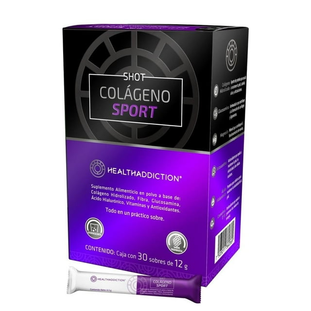 Suplemento alimenticio Healthaddiction Colageno sport Shots de colágeno hidrolizado efervescente 30 sobres de 12 g c/u