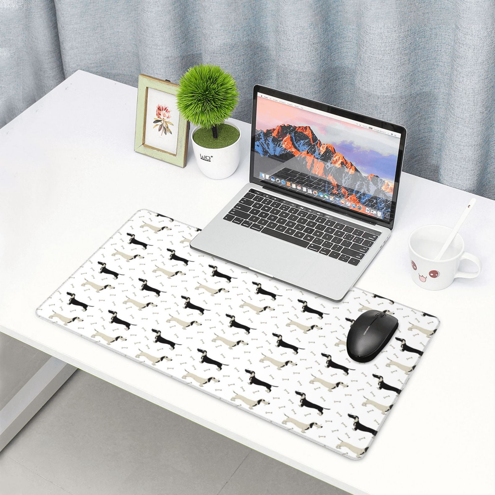 Kdxio Dachshund Dog Print Large Gaming Mouse Pad,Non-Slip Base,Water Resist Keyboard Pad for Gamer,Office & Home,29.5 x 15.8 in