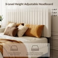 thumbnail image 2 of Bellemave King Size Bed Frame, Velvet Upholstered Platform Bed with Height-Adjustable Headboard, No Box Spring Required, Beige, 2 of 8