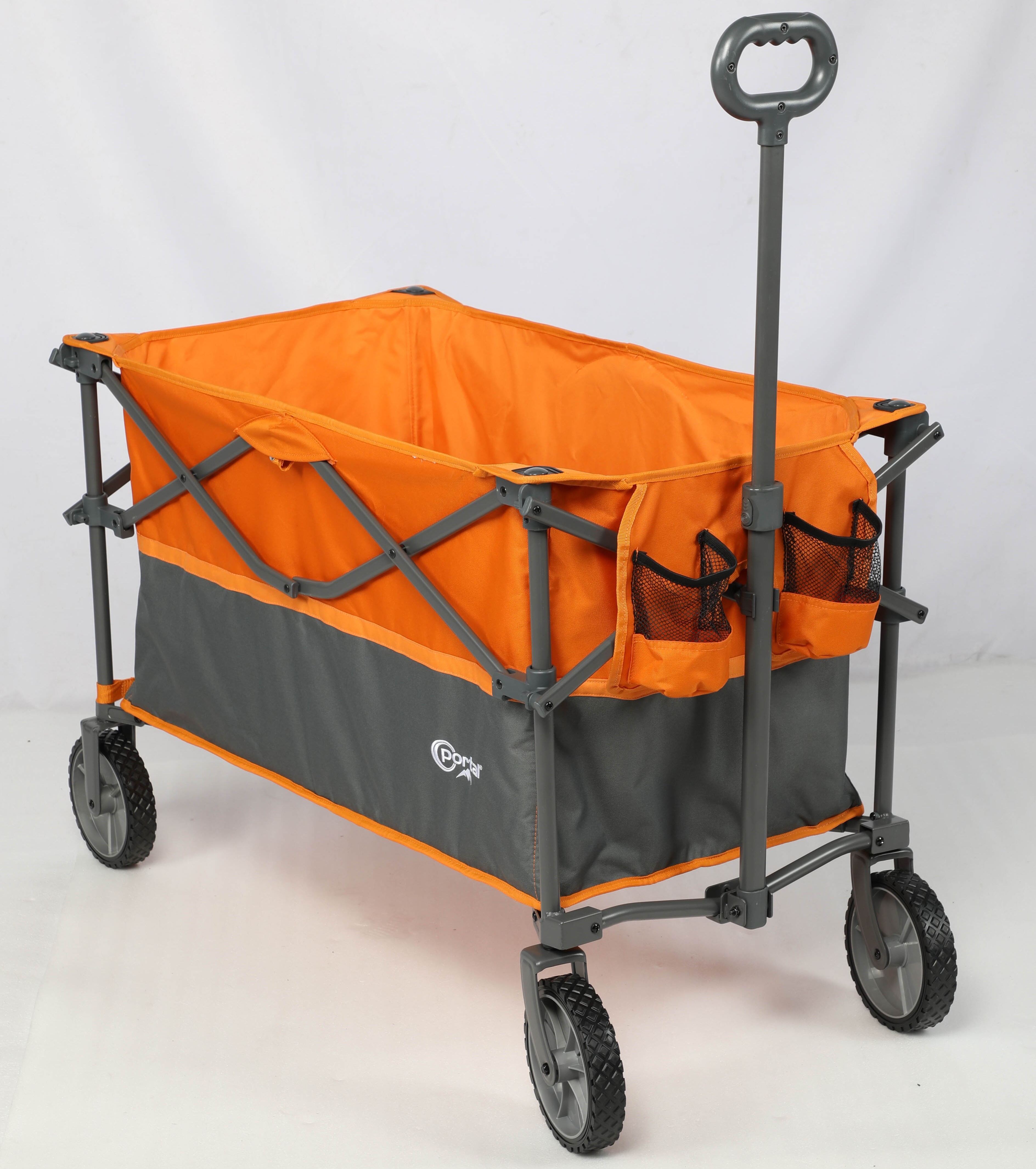 PORTAL Collapsible Folding Garden Wagon Utility Cart with Wheels， Cup