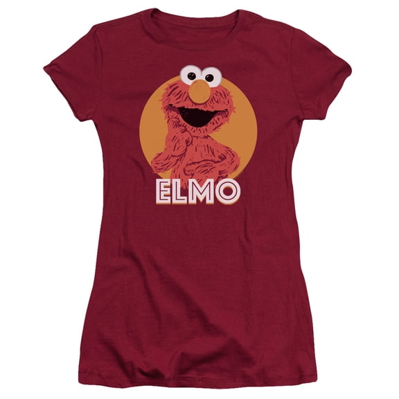 Sesame Street - Elmo Scribble - Juniors Teen Girls Cap Sleeve Shirt - X-Large