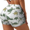 thumbnail image 1 of Balery Cute Turtle Pantalones cortos de entrenamiento estampados para mujer, sin costuras, ajustados, para gimnasio, yoga, correr, deportes, ejercicio activo, fitness.-Large, 1 of 8