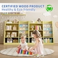 thumbnail image 4 of Kids Bedroom Furniture Yellow Wooden Toy Storage Organizer Cabinet Kids Bookshelf Children Bookcase Toddler Baby Sling Book Rack Shelf for Playroom Bedroom Nursery Hallway School Kindergarten Living, 4 of 10