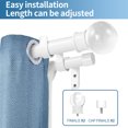 thumbnail image 2 of Urbanest Crystal Ball Manhattan 1" 3/4" Double Drapery Curtain Window Rod Set - 28" to 48", White, 2 of 6