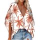 thumbnail image 1 of Camiseta de mujer Casual de gasa con cuello en V y manga de murciélago con estampado de teñido anudado Fridja  ghj987+1875, 1 of 3