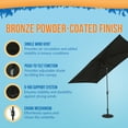 thumbnail image 3 of Bimini 6.5-ft x 10-ft Rectangular Market Umbrella - Black - Polyester Canopy, 3 of 7