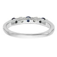 thumbnail image 5 of Solid 14k White Gold Diamond Sapphire Blue September Gemstone Wedding Band Ring Size 8.5 (.1 cttw.), 5 of 8