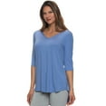 thumbnail image 2 of Felina | Modal V-Neck Tunic Top | Women's Shirt (Bleached Denim, 2X), 2 of 3