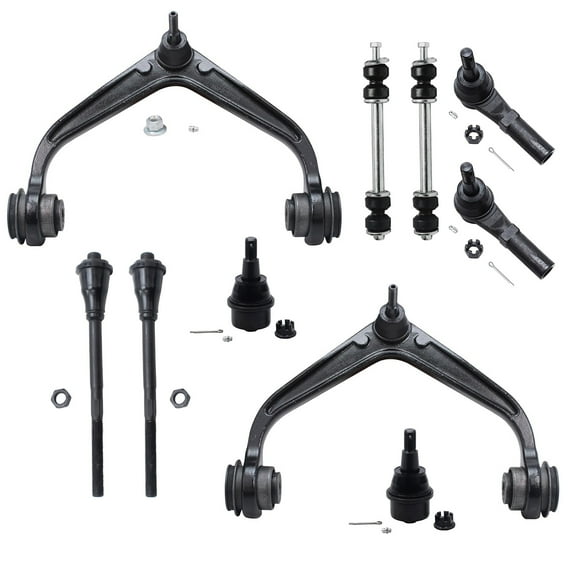 Detroit Axle - Front 10pc Suspension Kit for 2011-2019 Chevy GMC Sierra Silverado 2500HD 3500HD, 2 Upper Control Arms w/Ball Joints 2 Sway Bar Links 4 Inner and Outer Tie Rods 2 Lower Ball Joints