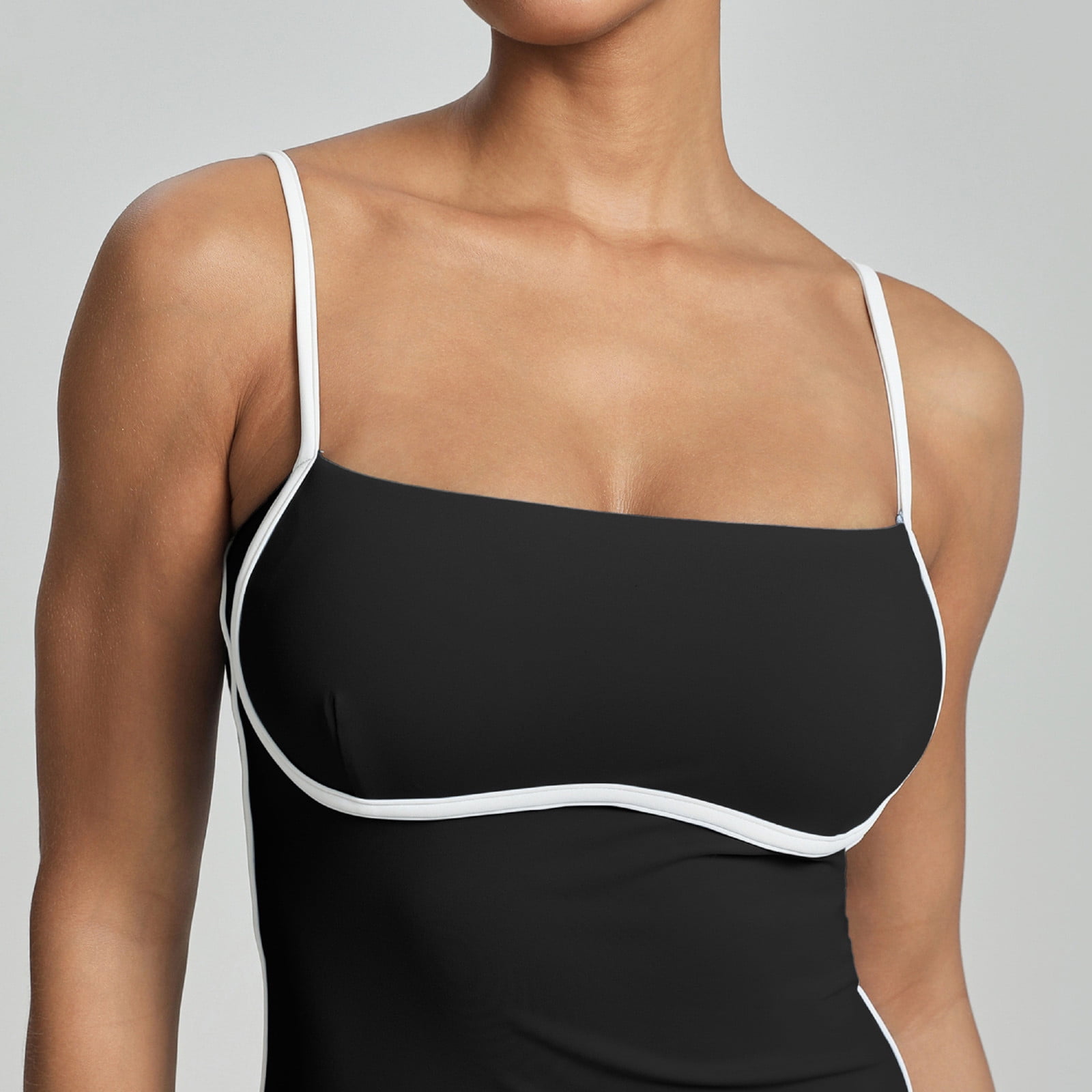 Cxenplz Womens Tennis Dress with Built in Shorts Sleeveless Square Neck Mini Sundress Athletic Golf Workout Summer Outfits