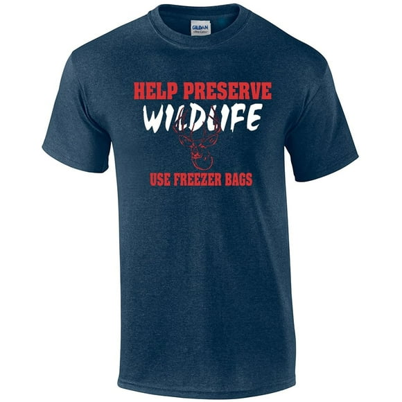 Funny Hunting Tee Shirt Preserve Wildlife Use Freezer Bags Black