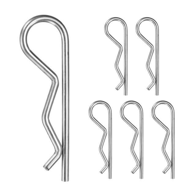 Uxcell 6-Pack Pasador de Cotter en Forma de R, M3x65mm Clips de Resorte de Acero Inoxidable, Pasadores de Retención Pesados