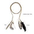 thumbnail image 4 of Diadema de plumas, correas para el pelo hippie, tocado de plumas trenzado con borlas, cuerda de cuero para mujer, accesorios para el cabello de Carnaval y Festival Adepaton 2036012, 4 of 8