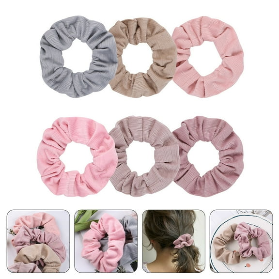 WINOMO 6pcs Elastic Hair Ties For Women Assorted Color Cloth Durable Comfortable To Wear